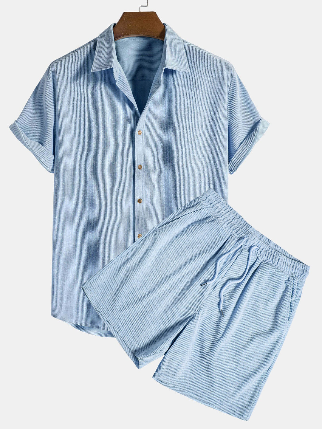 RAUL SHORT-SLEEVED CORDUROY BUTTON UP SHIRT & SHORTS