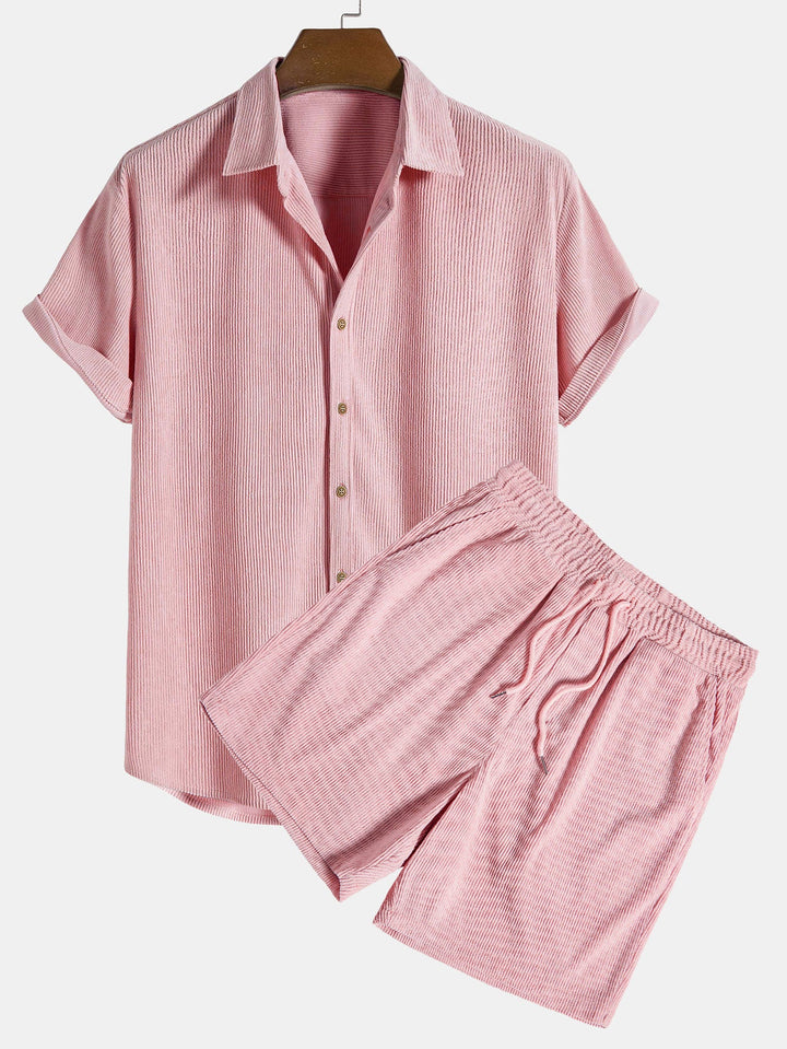 RAUL SHORT-SLEEVED CORDUROY BUTTON UP SHIRT & SHORTS