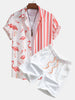 ALEJANDRO FLAMINGO STRIPE PANEL SHIRT & SWIM SHORTS