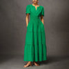 LILY SIMPLE SHORT SLEEVE GREEN MAXI DRESS