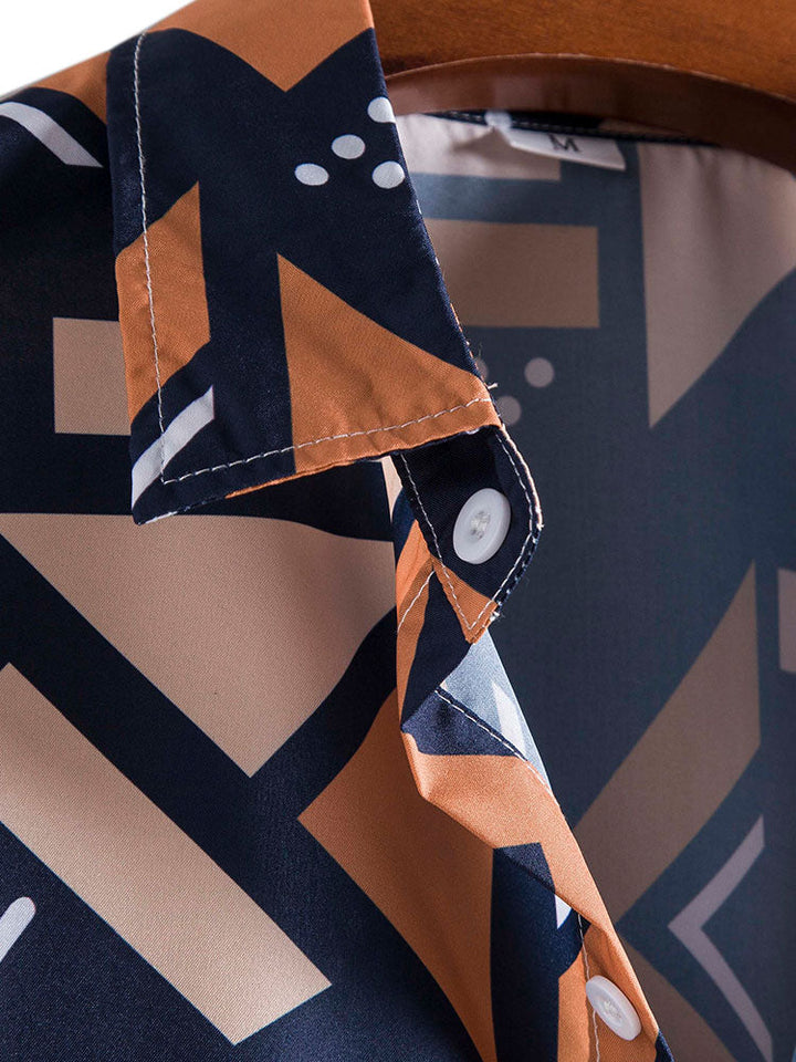 LUIS GEOMETRIC PRINT SHIRT & SWIM SHORTS