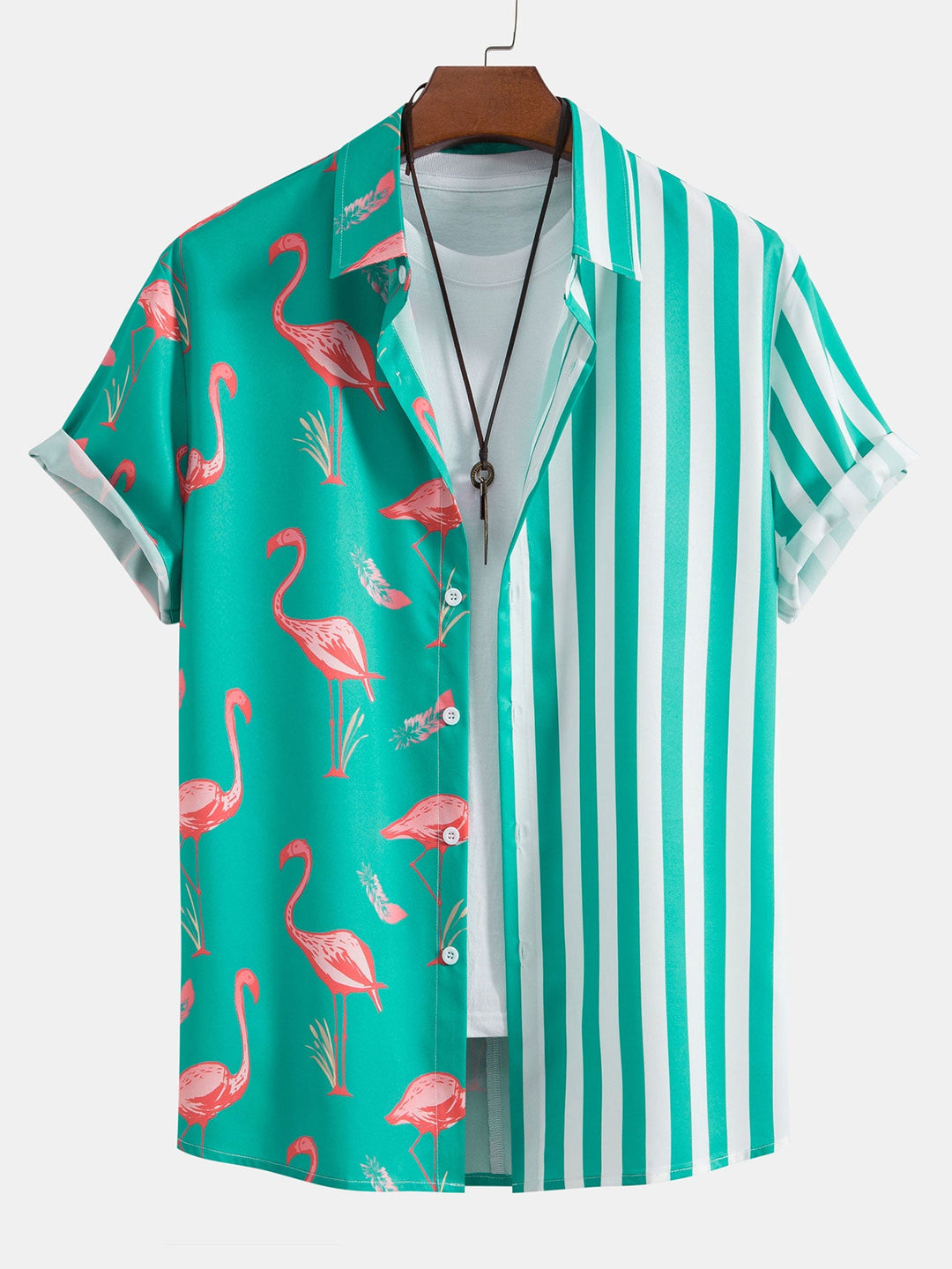 ALEJANDRO FLAMINGO STRIPE PANEL SHIRT & SWIM SHORTS