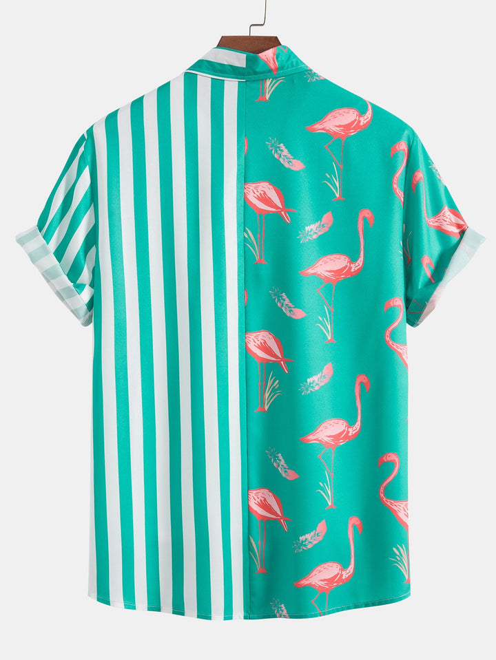 ALEJANDRO FLAMINGO STRIPE PANEL SHIRT & SWIM SHORTS