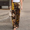 LINNEA RETRO PRINT PANTS COFFEE