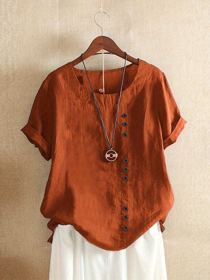 DIETLIND - CASUAL BUTTON DECOR BLOUSE