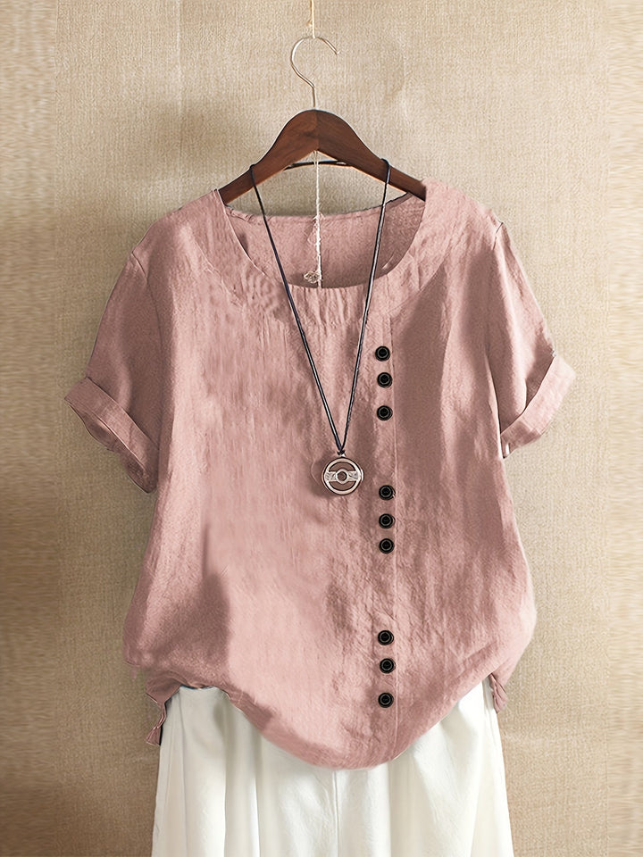 DIETLIND - CASUAL BUTTON DECOR BLOUSE