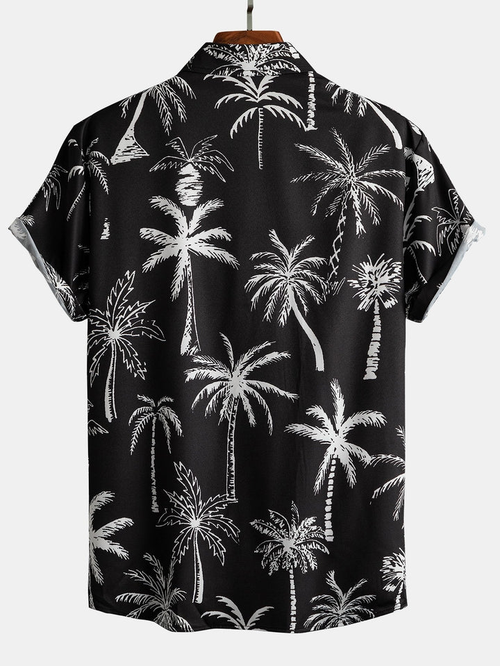 SERGIO PALM TREE PRINT BUTTON UP SHIRT