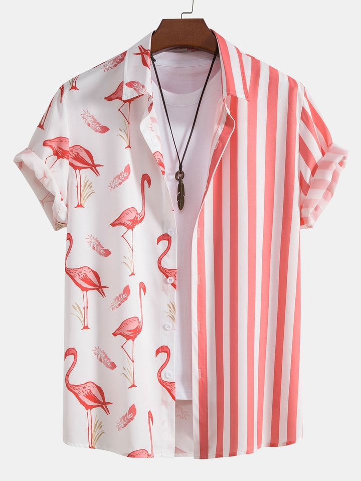 ALEJANDRO FLAMINGO STRIPE PANEL SHIRT & SWIM SHORTS