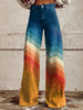 URSULA ORANGE AND BLUE STRIPES WIDE LEG PANTS